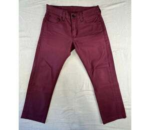 Levi's 511 Slim Skinny Pants Maroon Wine Red 30x30 Cotton Blend